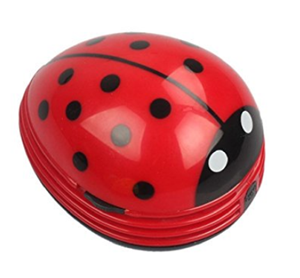 e ecsem cute portable beetle ladybug cartoon mini desktop vacuum desk dust cleaner red 