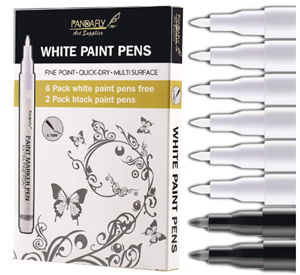 Pandafly white acrylic permanent markers